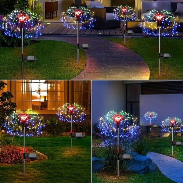 200led Solar Firework Light Waterproof Outdoor 8 Lighting Modes Fairy String Light Christmas Solar Lights Garden Decoration - Image 5