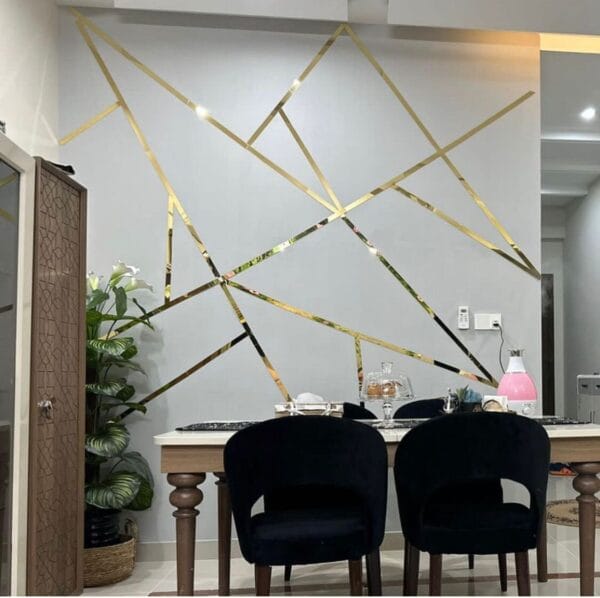 Acrylic Mirror Wall Stickers Golden Wall Strips Acrylic Mirror Wall Decor 8 Ft Size - Image 7