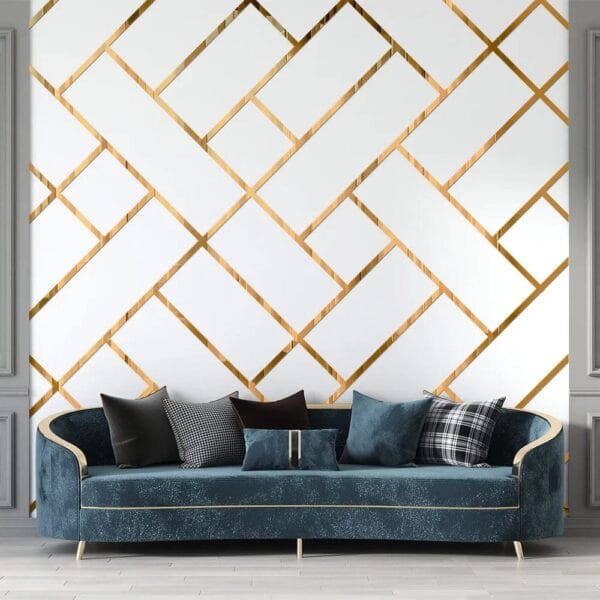 Acrylic Mirror Wall Stickers Golden Wall Strips Acrylic Mirror Wall Decor 8 Ft Size - Image 4