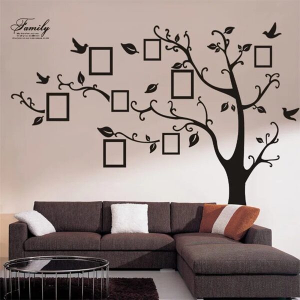 Large 200×250 Cm 79×99 In – Black 3d Diy Photo Tree Pvc Wall Decals Adhesive Family Wall Stickers Mural Art Home Decor - Image 2