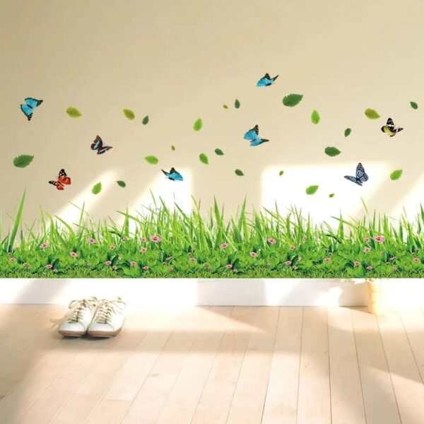 New 3d Fresh Green Plant Removable Green Grass Pvc Wall Stickers Home Decor Waterproof Diy Removable Art Vinyl (7 Inch X 54 Inch) - Image 2