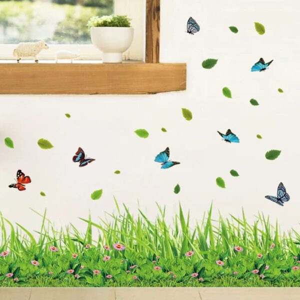 New 3d Fresh Green Plant Removable Green Grass Pvc Wall Stickers Home Decor Waterproof Diy Removable Art Vinyl (7 Inch X 54 Inch) - Image 3