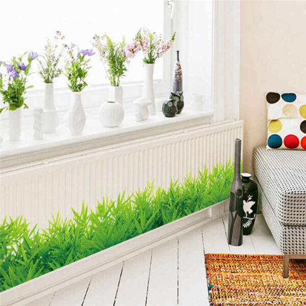 New 3d Fresh Green Plant Removable Green Grass Pvc Wall Stickers Home Decor Waterproof Diy Removable Art Vinyl (7 Inch X 54 Inch) - Image 4