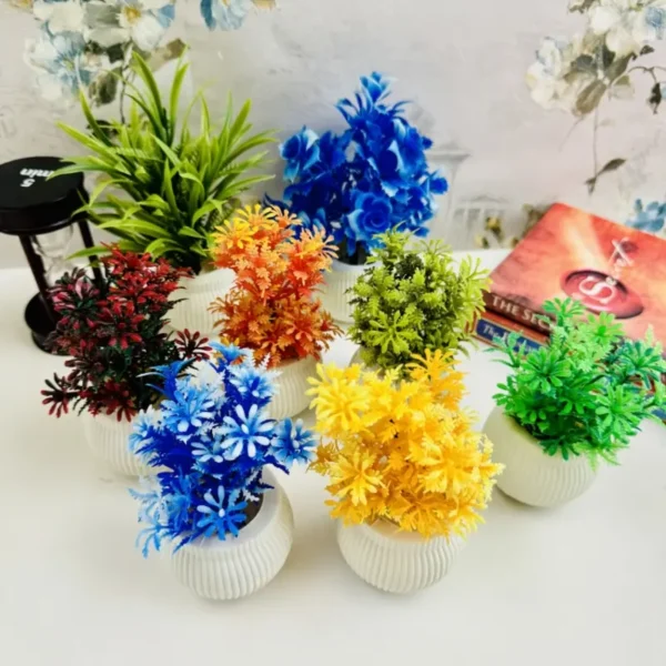 Pack Of 4 Mini Planters | Artificial Decoration Mini Plants - Image 6