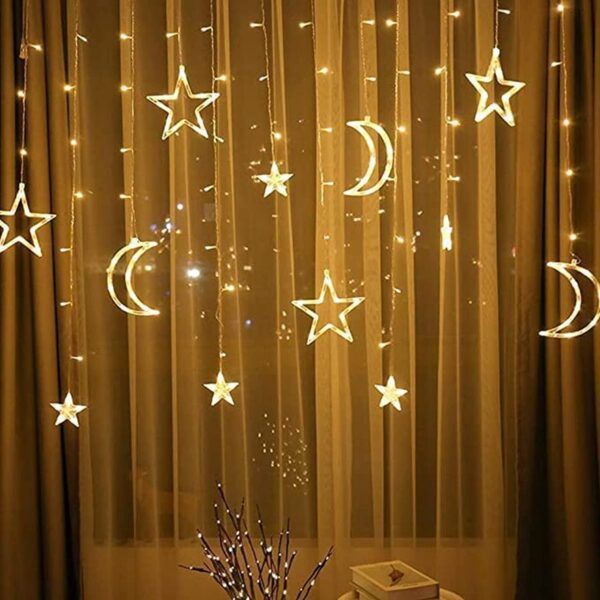 Ramadan Decoration Lights,star & Moon Curtain Lights( 10ft Curtain Light ) - Image 8