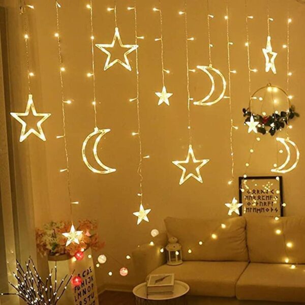 Ramadan Decoration Lights,star & Moon Curtain Lights( 10ft Curtain Light ) - Image 7